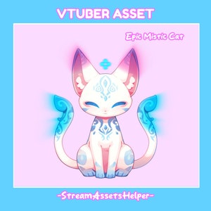 VTUBER Pet Epic Mistic Cat, Cute, Magical,Celestial, Streamer Decoration,Accessory, Ready to Use ,Instant Download , Sweet Animal