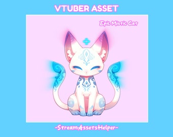 VTUBER Pet Epic Mistic Cat, Cute, Magical,Celestial, Streamer Decoration,Accessory, Ready to Use ,Instant Download , Sweet Animal