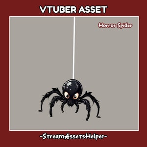 VTUBER Pet Horror Spider Asset , Goth Monster , Halloween , Stream Decoration , Props , Accessory , Ready to Use , Instant Download , Black