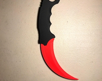 Cuchillo de entrenamiento Karambit, juguete de Halloween impreso en 3D, disponible en varios colores y variaciones.