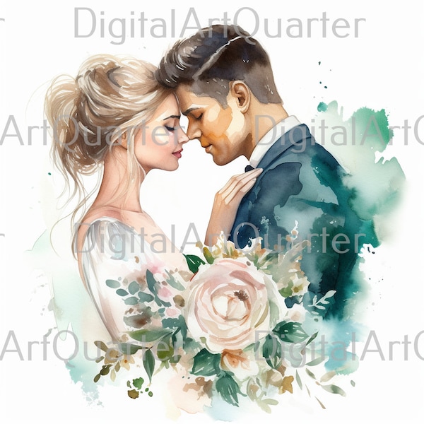 5x carte de mariage, invitation, carte de remerciement, modèle d'invitation, clipart 4k, téléchargement immédiat, haute qualité, aquarelle, aquarelle #56