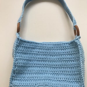 Handmade crochet handbag blue