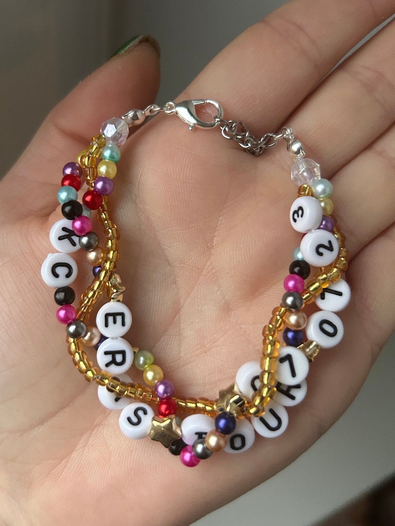 Handmade Taylor Swift Eras Tour Plaited Bracelet / Eras Tour Friendship Bracelet / Personalised Show Date image 6