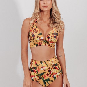 Buikcontrole Badpakken Bescheiden hoog getailleerde bikiniset Schattig halterbadpak