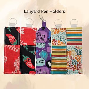 Lanyard Pen Holder, Fabric Pen Holder, Teacher Gift, Nurse Gift, Pen Keychain Case, Student, Pencil Holder