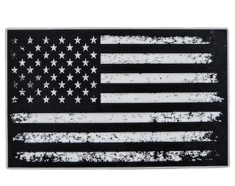 Distressed American Flag UV Resistant and Waterproof Sticker, Black and White, American Flag Sticker, Patriotic Sticker, Flag Sticker,