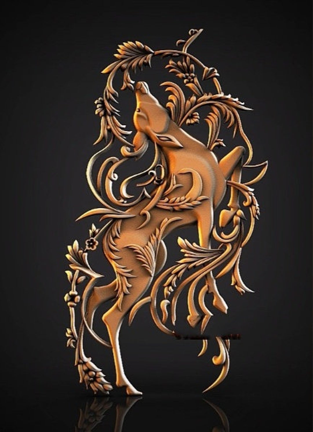 3d stl forest deer relief model 3d stl drawing file for cnc machine and