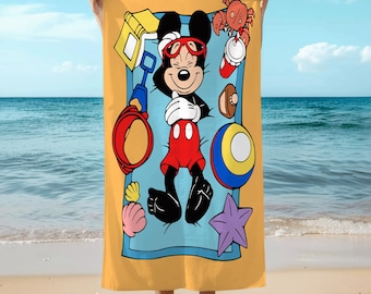Mickey Mouse Beach Towel,Disney Summer Towel for Kids & Adults, Personalized Pool Towel, Vacation Beach Trip Must-Have,Disney Beach Towels
