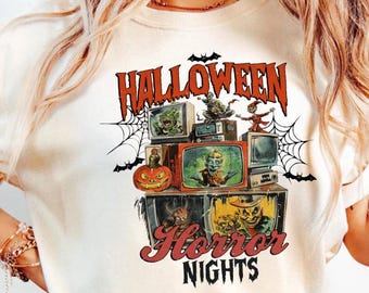 Comfort Colors® Halloween Horror Nights Shirt, Vintage Scary Movie Tee,90s Halloween Shirt, Retro Horror TV Graphic Tee, Spooky Season Shirt