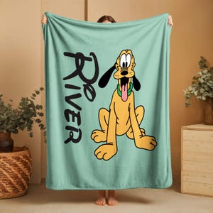 Custom Disney Pluto Blanket, Personalized Name Baby Blanket, Pluto Dog Throw Blanket,Cozy Disney Pet Lover Gift,Nursery & Home Decor Blanket