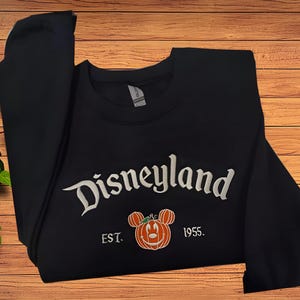 Embroidered Magical Land Halloween Sweatshirt, Disneyland Sweatshirt Est 1955, Halloween Disneyland Comfort Color Shirt, Trendy Sweatshirt