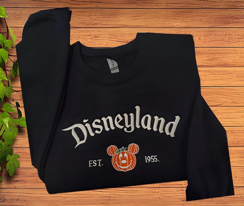 Embroidered Magical Land Halloween Sweatshirt, Disneyland Sweatshirt Est 1955, Halloween Disneyland Comfort Color Shirt, Trendy Sweatshirt image 1