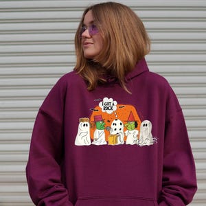 I Got A Rock Trick Or Treat Halloween TShirt, Cute Fall Sweat,Womens Ghost Sweatshirt,Funny Halloween Hoodie,Gift for Halloween