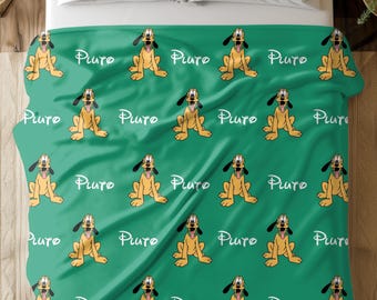 Disney Pluto Cozy Blanket, Classic Pluto Dog Throw for Kids Adults, Soft Warm Disney Cartoon Blanket, Cute Bedroom Living Room Decor