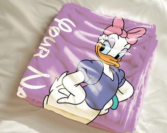 Custom Name Cartoon Mouse Blanket,Personalized Kids Name Throw,Mickey Inspired Blanket,Cute Character Bed Blanket,Nursery Birthday Gift