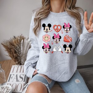 Disneyland Hearts Sweatshirt, Mickey And Friends Valentine Sweatshirt, Valentines Day Sweatshirt Disneyland Valentines Sweater, Women Shirt