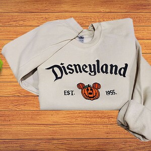 Embroidered Magical Land Halloween Sweatshirt, Disneyland Sweatshirt Est 1955, Halloween Disneyland Comfort Color Shirt, Trendy Sweatshirt image 2