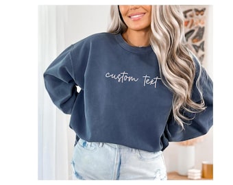Custom Comfort Colors Sweatshirt, Custom Sweatshirt, College Letters Crewneck, Personalized Comfort Colors, Custom Text, Vintage Sweatshirt