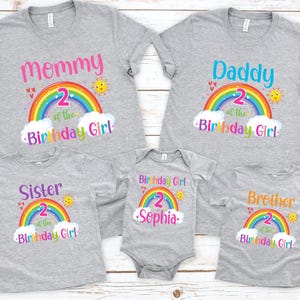 Custom Rainbow Birthday Girl T-shirt, Rainbow Birthday Shirt, Rainbow Birthday, Rainbow Birthday Party Shirt, Rainbow Birthday Gift
