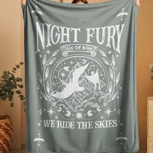 Night Fury Dragon Blanket, How to Train Dragon Inspired Gift, Cozy Dragon Throw Blanket, Fantasy Dragon Lover Gift, Soft Dragon Bedding
