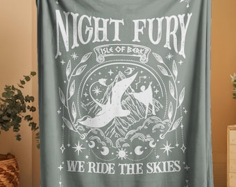 Night Fury Dragon Blanket, How to Train Dragon Inspired Gift, Cozy Dragon Throw Blanket, Fantasy Dragon Lover Gift, Soft Dragon Bedding
