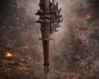 Post-apocalyptic bat – Foam LARP weapon – Mad Max-style spiked bat – Horror cosplay accessory – Apocalypse prop