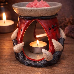 Handmade Essential Oil Diffuser | Creature Teeth Design | Horror and Dark Art Craft Decor