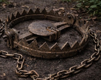 Realistic Decorative Bear Trap – Horror, Crime & Dark Fantasy Accessory