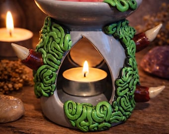 Essential Oil Diffuser - Green Alien Brain - Scented Incense Burner