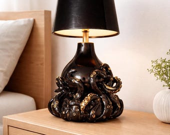 Unique Handmade Octopus Monster Bedside Lamp – Designer Lamp – Wireless Rechargeable Lamp – Original & Unusual Decoration