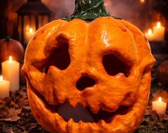 Giant Halloween Pumpkin Sculpture 2 – Hervé the Decorative Lantern, Handmade in France