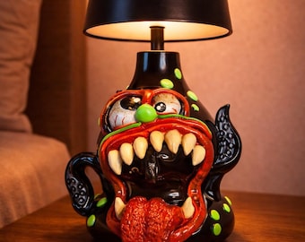Bedside Lamp - Raoul the Monster - Unique Handmade Design Lamp - Wireless Rechargeable Lamp - Original & Unusual Decoration