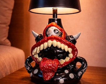 Bedside Lamp - René Monstre Unique Handcrafted Lamp – Handmade Designer Lamp – Wireless Rechargeable Lamp – Original & Unusual Decoration