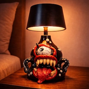 LED-Nachttischlampe – Monster John mit einem Auge – Einzigartige Kreation – Lambert Du Décor