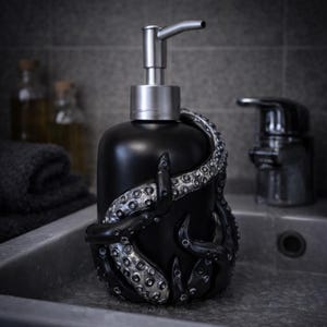 Liquid soap dispenser | Black kraken | Horror fantasy props