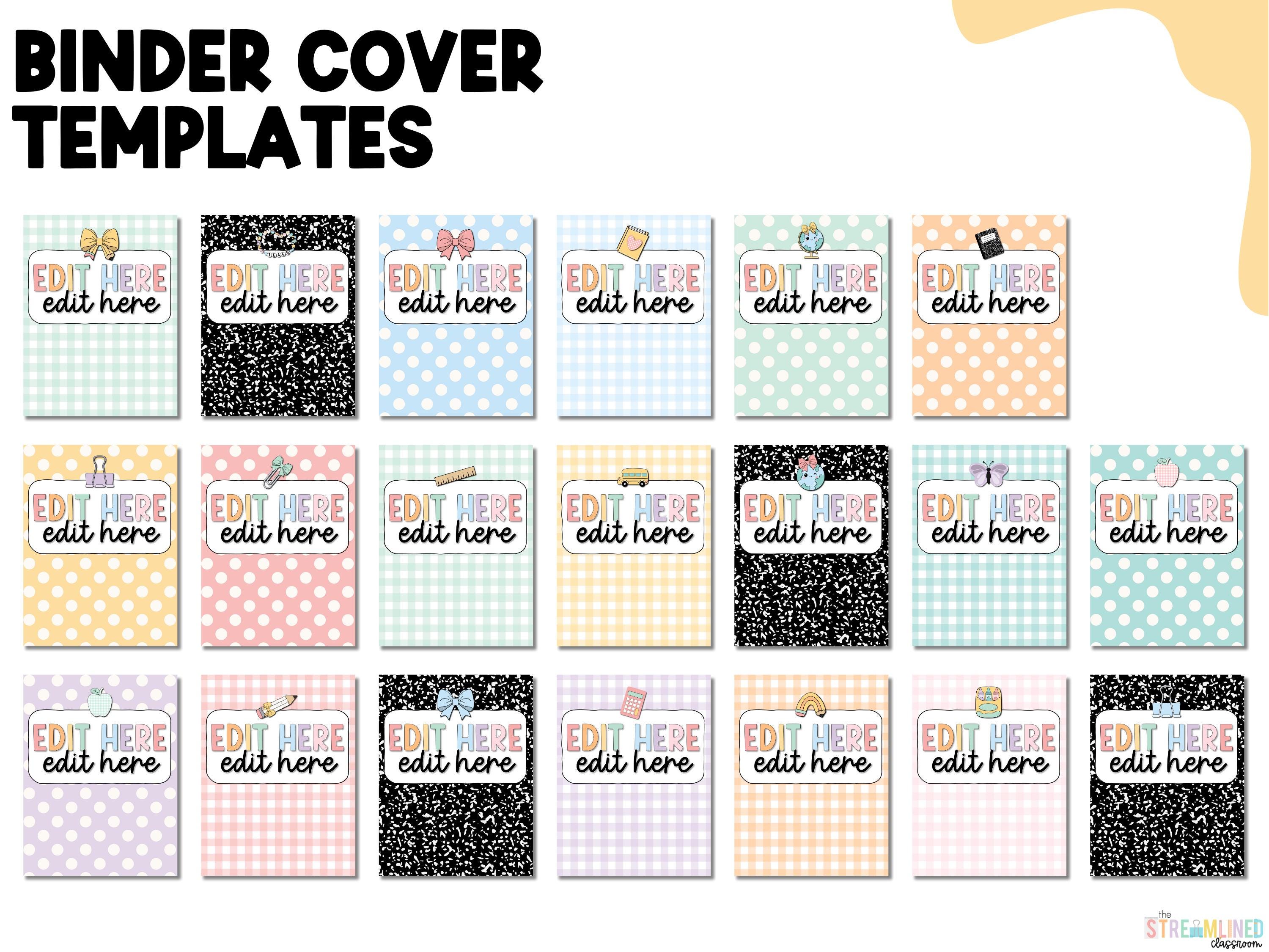 Binder Covers and Spines - Editable Binder Covers for Teachers or ...