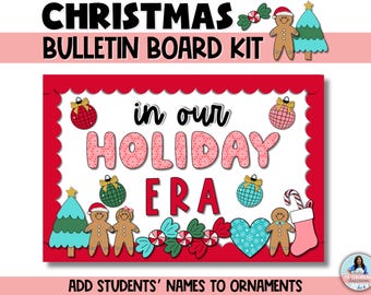 Christmas Bulletin Board Kit or Door Decoration | December Classroom Decor | Printable Holiday Gingerbread Theme for Elementary Teachers