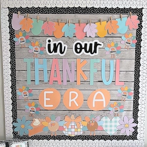 Thanksgiving Bulletin Board or Classroom Door Decor Kit | Printable November Fall Display | Thankful Board for Teachers or Sunday School