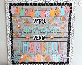 Thanksgiving Bulletin Board or Classroom Door Decor | Printable November Classroom Decor for Teachers | Fall Christian Sunday School Display