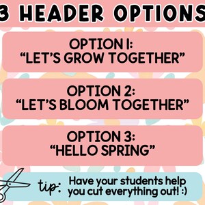 Spring Bulletin Board - Trendy Spring Easter Classroom Decor - April or May Classroom Door - Floral Pattern Pastel - Flowers Butterflies image 6