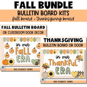 Paquete de decoración para puertas de aula o tablones de anuncios de otoño: decoración imprimible de otoño o Acción de Gracias para maestros o escuela dominical - Otoño/Era de agradecimiento