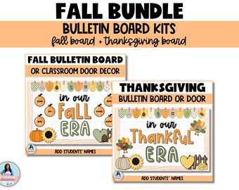 Fall Bulletin Board or Classroom Door Decor Bundle - Printable Fall or Thanksgiving Decor for Teachers or Sunday School - Fall/Thankful Era