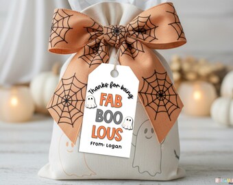 Printable Halloween Treat Bag Tags - Halloween Gift Tags for Teachers or Students - Party Favor Tags for Fall Class Parties - Editable Names