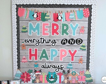 Christmas Bulletin Board Kit | Holiday Door Decor for Classroom | Printable December Classroom Decorations | Gingerbread Theme