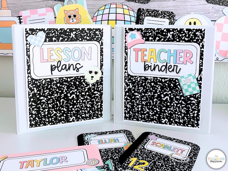 Composition Notebook Classroom Decor Mini Bundle - Pastel Classroom ...