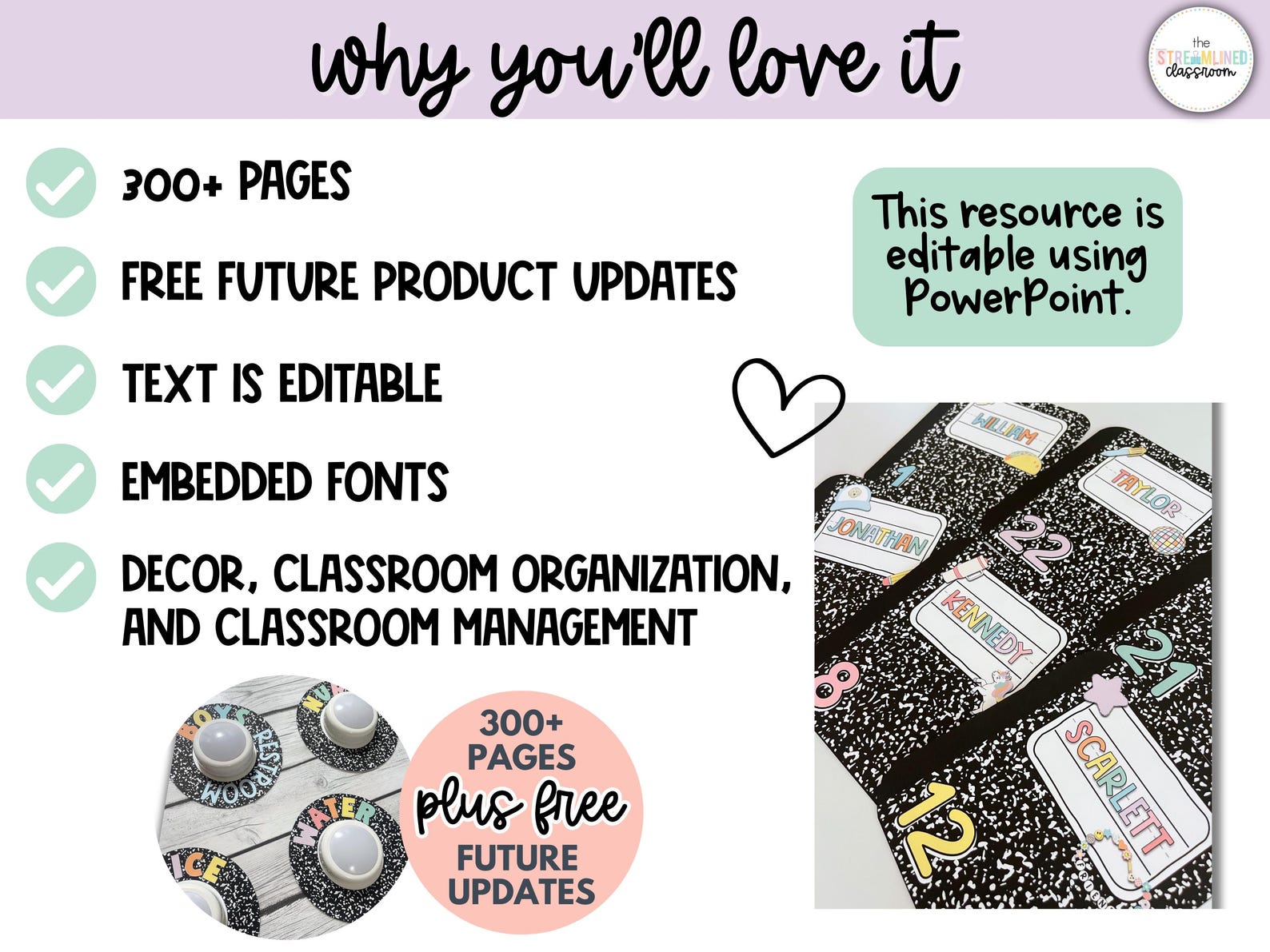 Composition Notebook Classroom Decor Mini Bundle - Pastel Classroom ...
