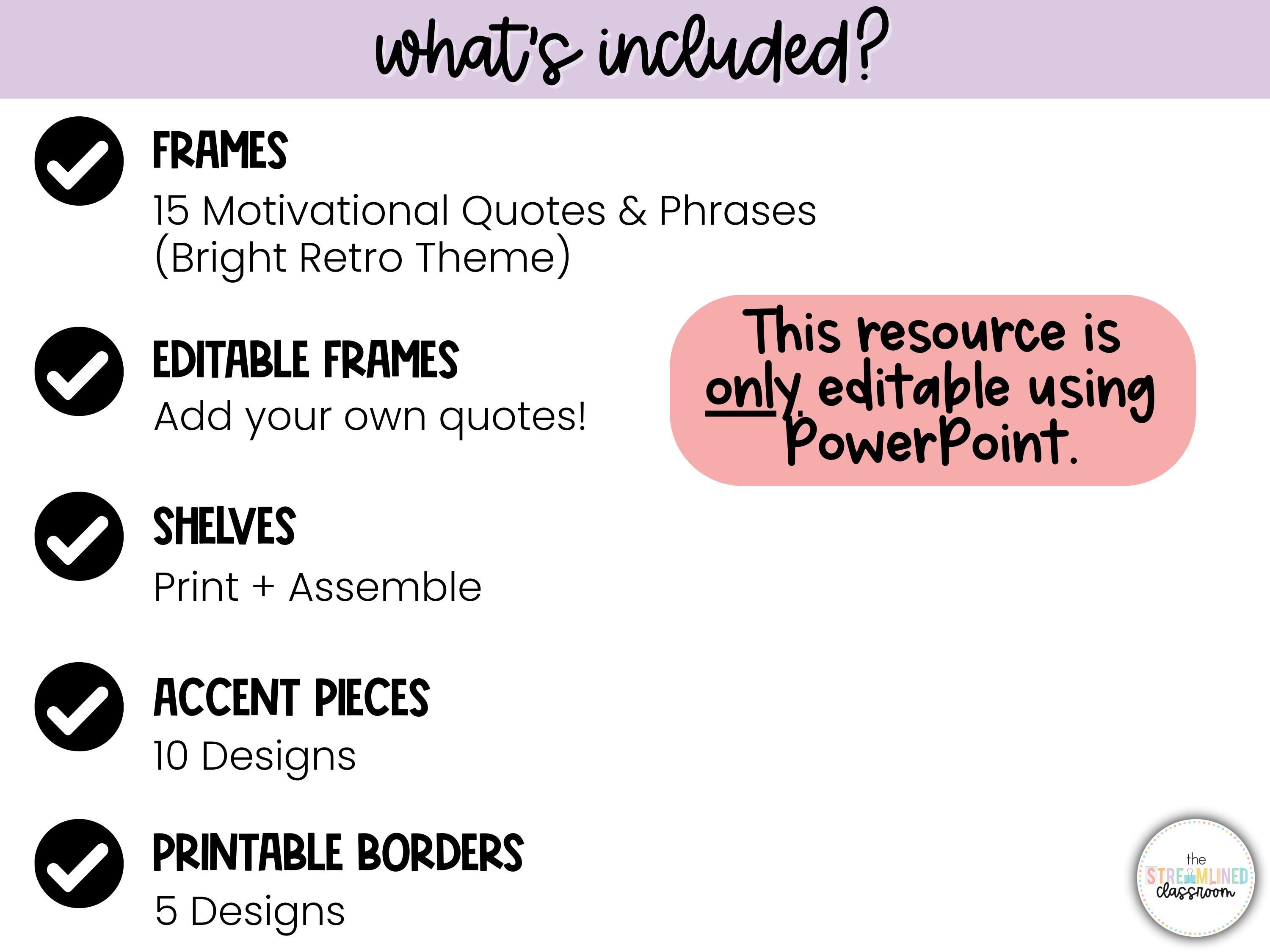 Motivational Quotes Bulletin Board Kit or Classroom Door - Editable ...