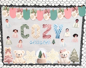 Winter Bulletin Board Kit or Classroom Door Decoration Idea - Elementary - PreSchool Teacher - January/New Year Decor - Cozy Chunky Knit