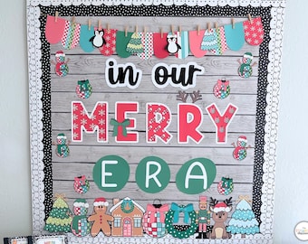 Christmas Bulletin Board Kit | Holiday Door Decor for Classroom | December Classroom Decorations | Printable Christmas Display Elementary