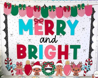 Christmas Bulletin Board Kit | Holiday Door Decor for Classroom | Printable December Classroom Decorations